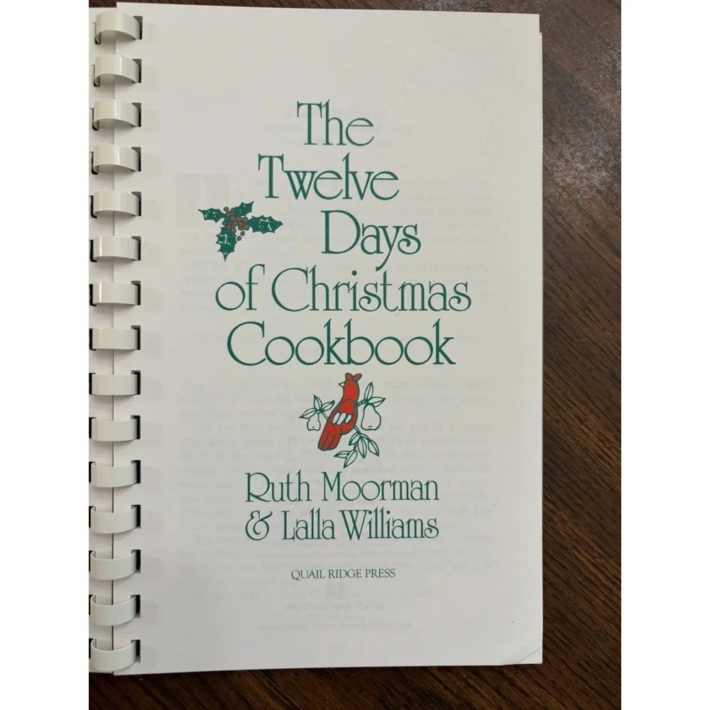 12 Days If Christmas Cookbook Ruth Mooreman Lalla Williams‎ Holiday Spiral